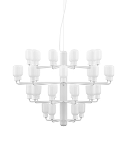 Amp Żyrandol - Duży, Biały/Biały marmur